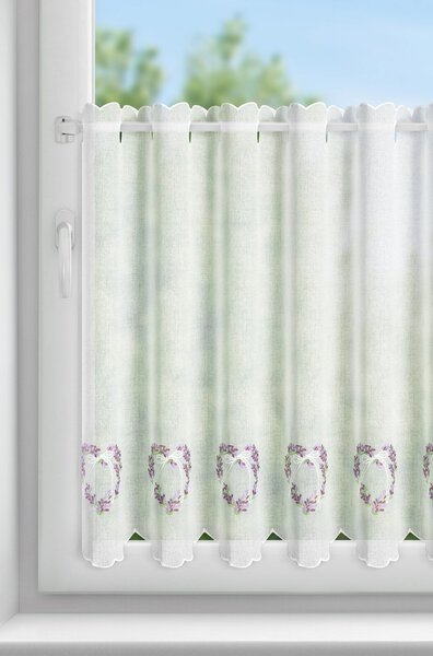 KRÁTKA ZÁCLONA NA PÚTKACH LAVENDER 145X70 CM KVETY