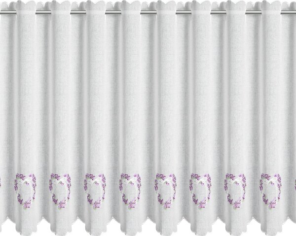 KRÁTKA ZÁCLONA NA PÚTKACH LAVENDER 145X70 CM KVETY