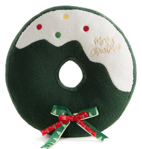VIANOČNÝ DEKORAČNÝ VANKÚŠ CHRISTMAS DONUT 36X36 CM VIACFAREBNÁ