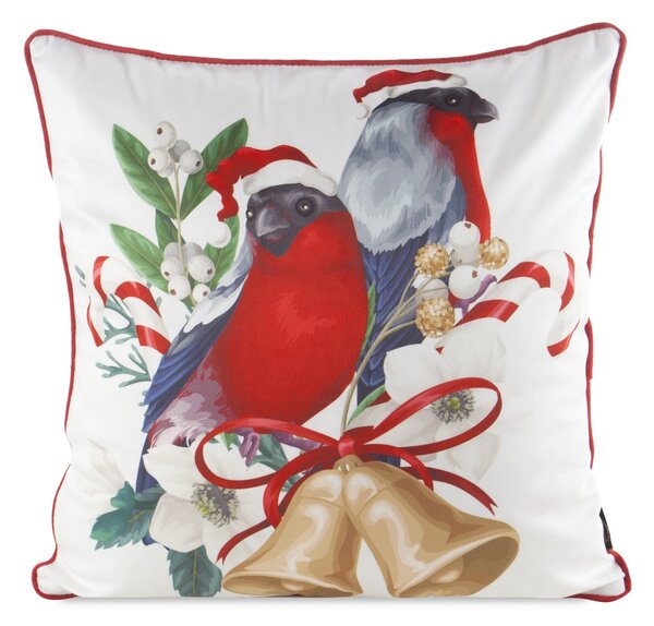 VIANOČNÁ DEKORAČNÁ OBLIEČKA NA VANKÚŠ BIRDS 45X45 CM VZOROVANÁ