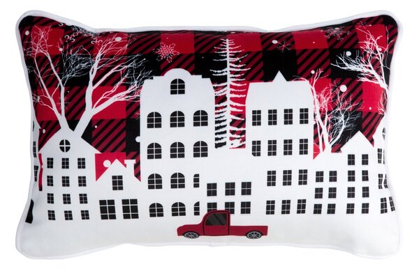 VIANOČNÁ DEKORAČNÁ OBLIEČKA NA VANKÚŠ RUDOLF4 30X45 CM VZOROVANÁ