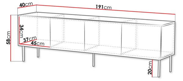 Široký TV stolík RIESEL - orech