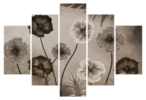 Obraz - Kreslené kvety (150x105 cm)