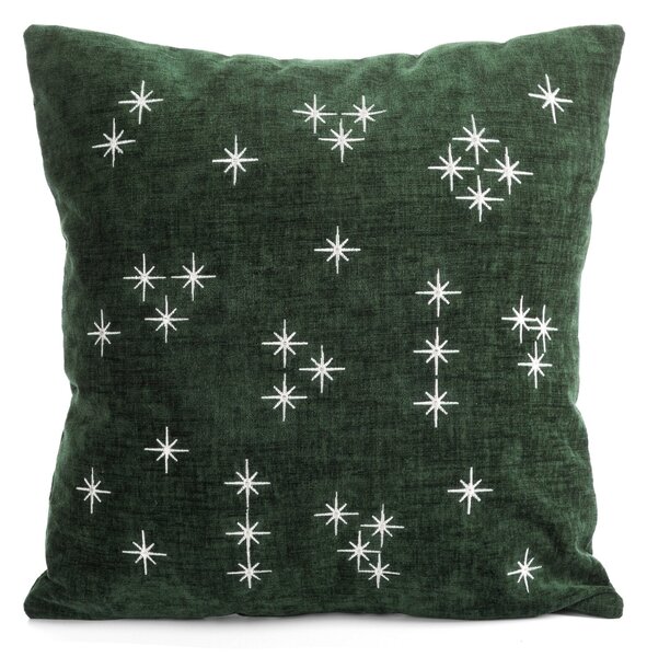 VIANOČNÁ DEKORAČNÁ OBLIEČKA NA VANKÚŠ SHINE 45X45 CM TMAVOZELENÁ