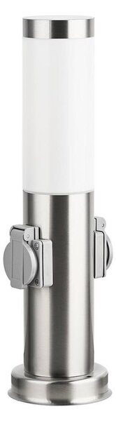 Brilagi - Vonkajšia lampa s 2 zásuvkami SCHUKO NOVA 1xE27/15W/230V 40 cm IP44 chróm