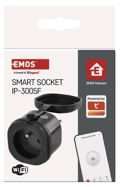 Emos GoSmart WiFi IP44 IP-3005F P5552 - WIFI zásuvka čierna