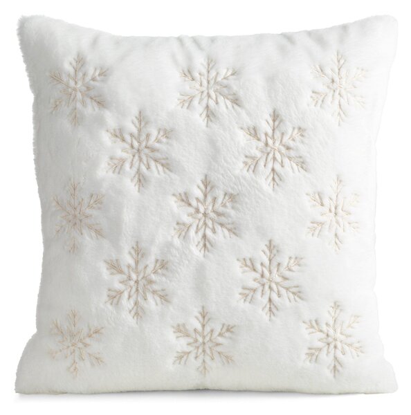 CHLPATÁ VIANOČNÁ DEKORAČNÁ OBLIEČKA NA VANKÚŠ SNOWY 45X45 CM BIELA