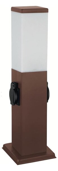 Brilagi - Vonkajšie svietidlo s 2 zásuvkami SCHUKO NOVA 1xE27/15W/230V 40 cm IP44 hnedé