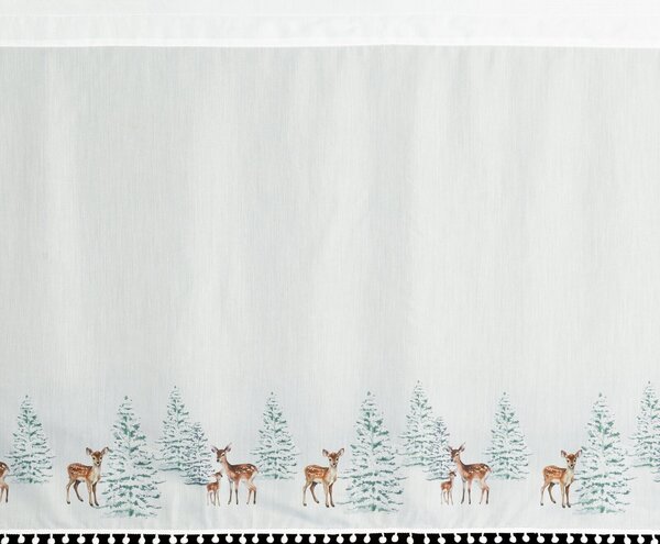KRÁTKA VIANOČNÁ ZÁCLONA NA PÁSKE XMAS18 150X70 CM VZOROVANÁ