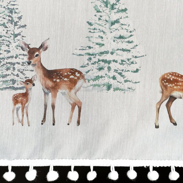 KRÁTKA VIANOČNÁ ZÁCLONA NA PÁSKE XMAS18 150X40 CM VZOROVANÁ