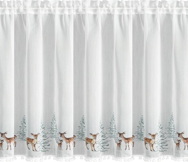 KRÁTKA VIANOČNÁ ZÁCLONA NA PÁSKE XMAS18 150X70 CM VZOROVANÁ