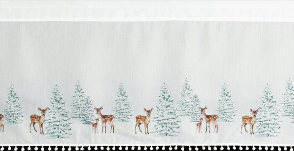 KRÁTKA VIANOČNÁ ZÁCLONA NA PÁSKE XMAS18 150X40 CM VZOROVANÁ