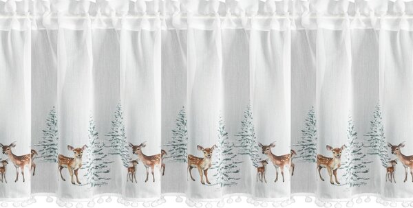 KRÁTKA VIANOČNÁ ZÁCLONA NA PÁSKE XMAS18 150X40 CM VZOROVANÁ
