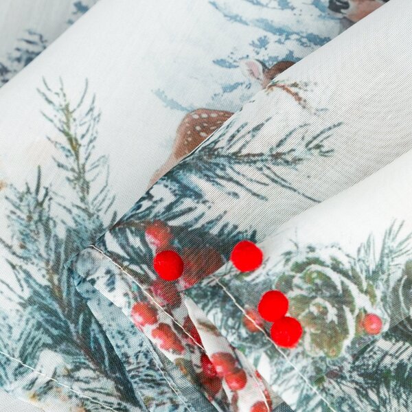 KRÁTKA VIANOČNÁ ZÁCLONA NA PÁSKE XMAS19 150X40 CM VZOROVANÁ