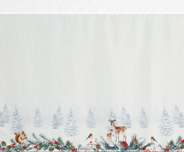 KRÁTKA VIANOČNÁ ZÁCLONA NA PÁSKE XMAS19 150X70 CM VZOROVANÁ