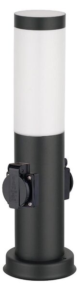 Brilagi - Vonkajšia lampa s 2 zásuvkami SCHUKO NOVA 1xE27/15W/230V 40 cm IP44 čierna