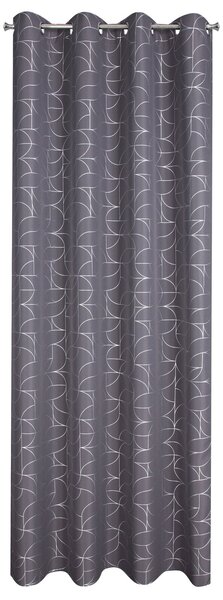 ZÁVES NA KRÚŽKOCH EVI 140X250 CM STRIEBORNÁ
