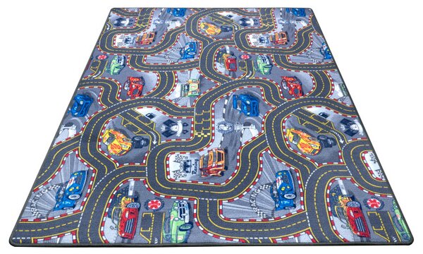 Koberec Hanse Home Play Race Track sivý / viacfarebný
