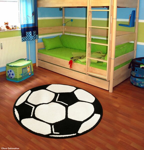 Koberec Hanse Home PP Football biely / čierny kruh