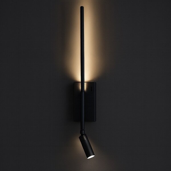 LED nástenné svietidlo TORCH LED/6W/230V + LED/3W čierna