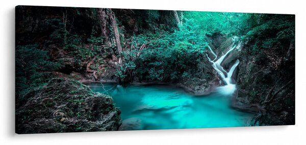 Obraz - Tyrkysové jazero (120x50 cm)