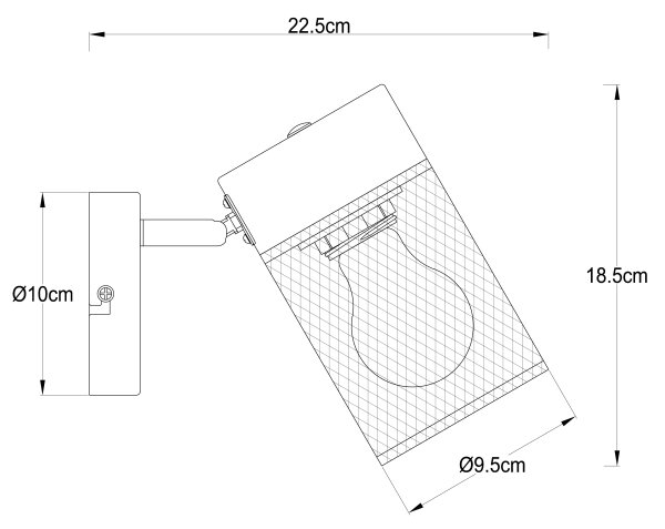 Brilliant - Nástenné bodové svietidlo KAMOLO 1xE27/40W/230V čierna