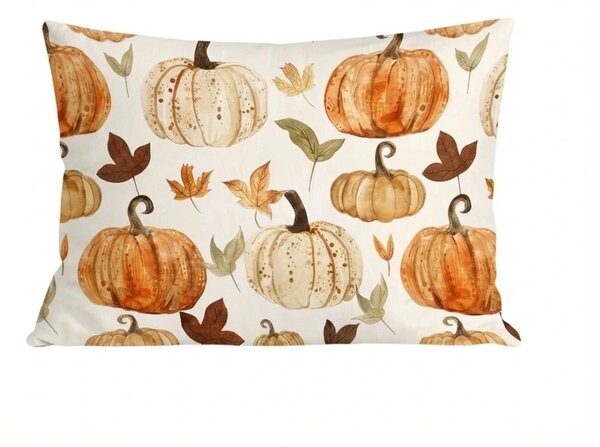 Flanelová obliečka na vankúš LEAVES & PUMPKINS 50x70 cm, farebný