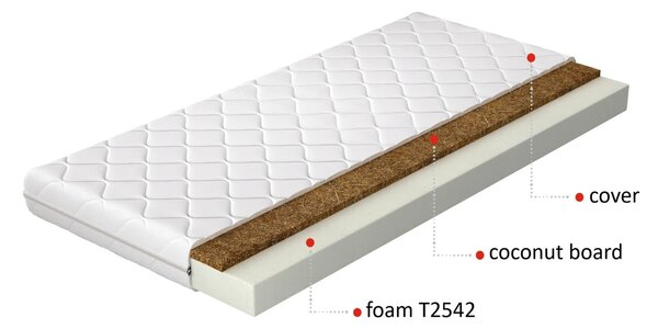 Penový matrac s kokosovou rohožou 120x200 ALECTRONA 1