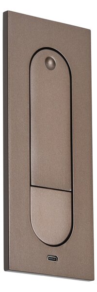 Moderné nástenné svietidlo tmavý bronz vrátane LED a portu USB-C - Hilton