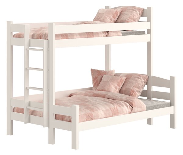 Poschodová posteľ Lovic 90x200/120x200 cm ľavá - biela