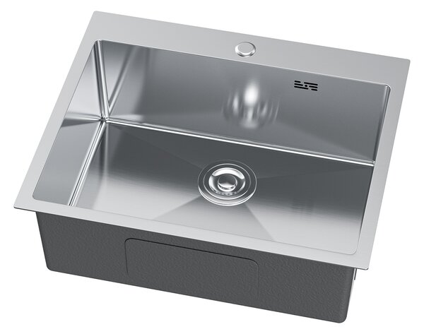 Erga HD, 1-komorový oceľový drez 600x500x210 mm, oceľová, ERG-MLS-HD6050