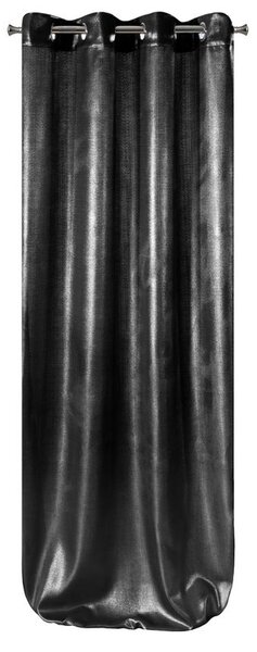EUROFIRANY Žakárová záclona s jemnou lesklou potlačou 140 cm x 250 cm čierna 100 % polyester