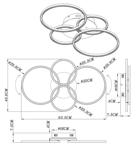 GLOBO KENDY 67233-40S Stropné svietidlo