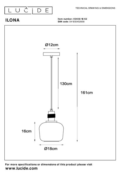 Lucide L454081862 závesné stropné svietidlo ILONA E27