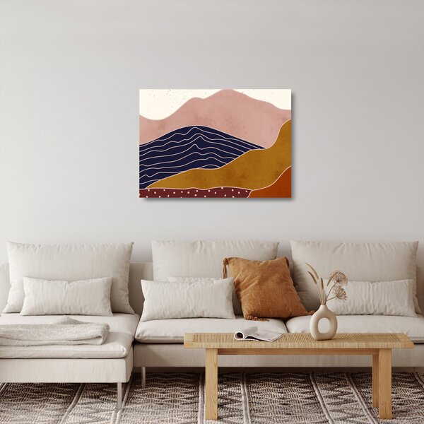 Sklenený obraz - Slnko nad horami (70x50 cm)