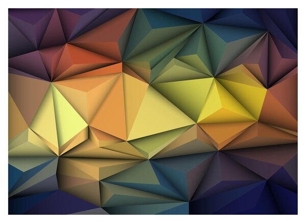 Sklenený obraz - Polygonálna 3D abstrakcia (70x50 cm)