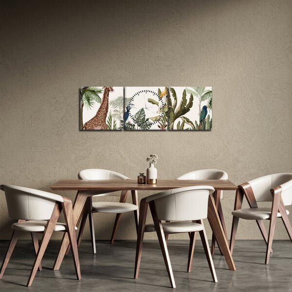 Obraz - Obyvatelia Afriky (s hodinami) (90x30 cm)