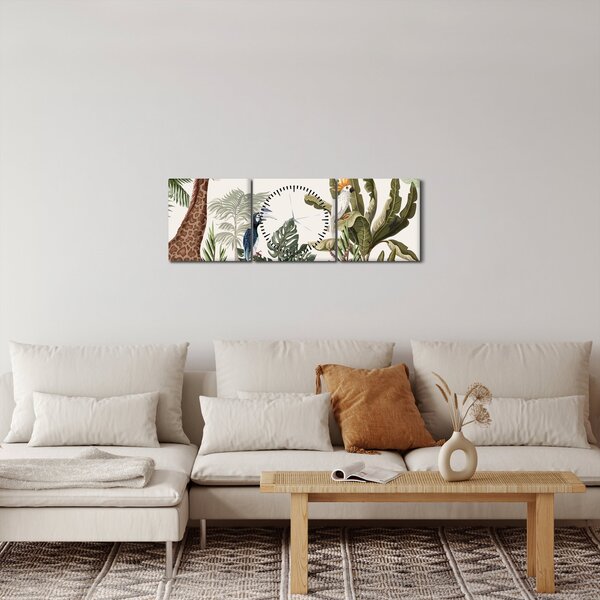 Obraz - Obyvatelia Afriky (s hodinami) (90x30 cm)