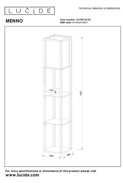 Lucide L447998130 stojacia lampa MENNO E27