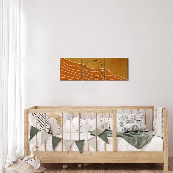 Obraz - Západ slnka (s hodinami) (90x30 cm)