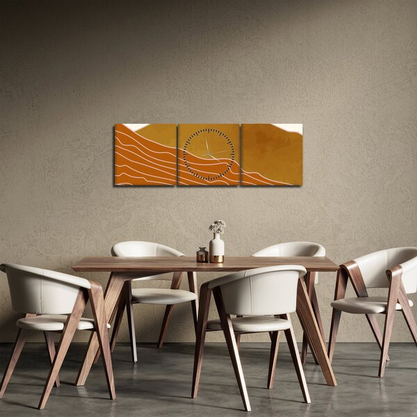 Obraz - Západ slnka (s hodinami) (90x30 cm)