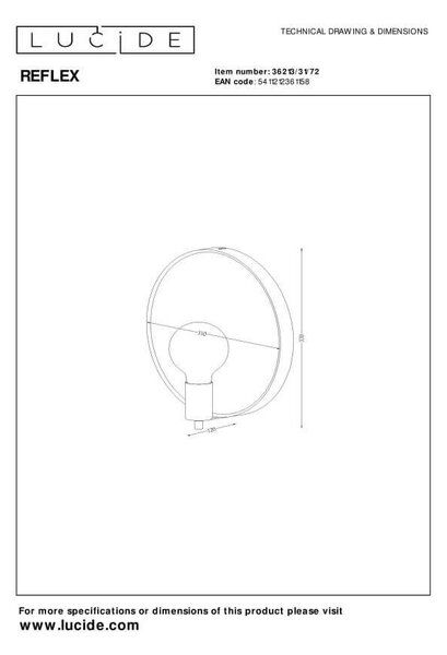 Lucide L362133172 nástenné svietidlo REFLEX E27