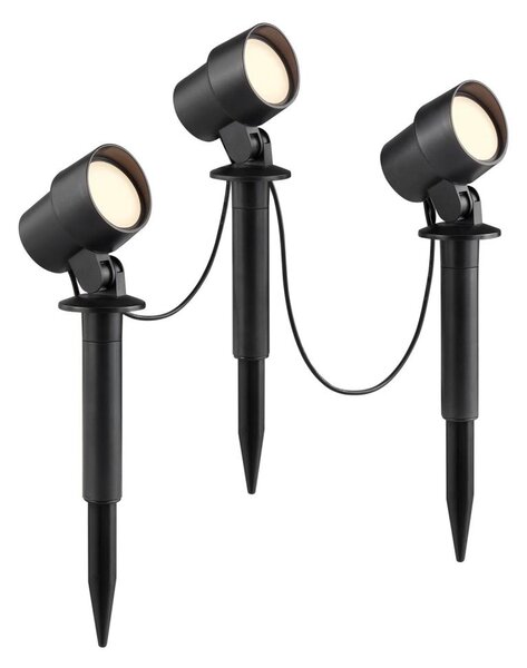 Brilliant - Sada 3x LED vonkajších svietidiel KAMARA LED/8,5W/230V IP44, čierna