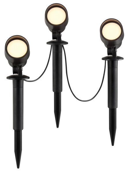 Brilliant - Sada 3x LED vonkajších svietidiel KAMARA LED/8,5W/230V IP44, čierna