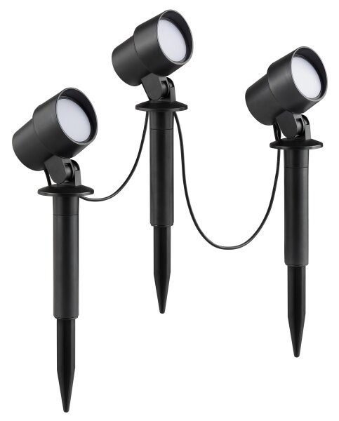 Brilliant - Sada 3x LED vonkajších svietidiel KAMARA LED/8,5W/230V IP44, čierna
