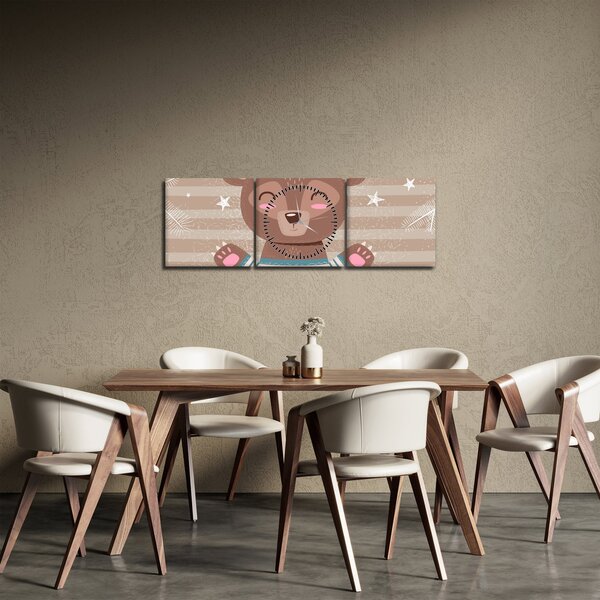Obraz - Milujúci medvedík (s hodinami) (90x30 cm)