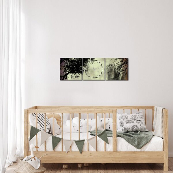Obraz - Spln nad hladinou (s hodinami) (90x30 cm)