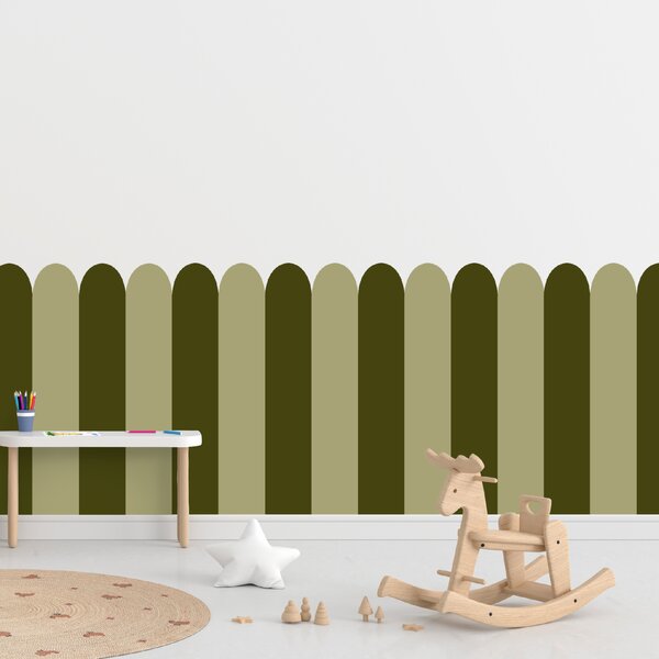 PIPPER. Textilná samolepiaca tapeta - Oblúk - Khaki farba Farba: Kombinácia, Veľkosť: 100 cm