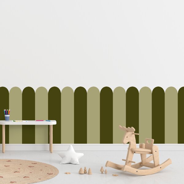 60x100cm Oblúk - Khaki farba - textilná nálepka na stenu Farba: Kombinácia, Veľkosť: 80 cm