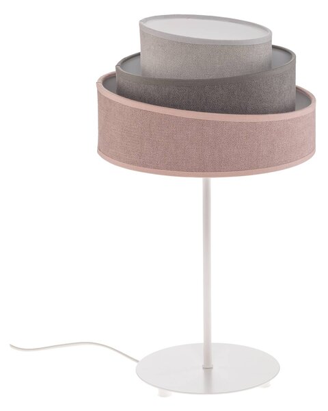 Stolová lampa Pastell Trio ružová/sivá 50 cm